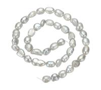 sourcing map Freshwater Pearl Beads, 6-7mm Irregular Shape Straight Hole Gemstone Beads 0.8mm Hole Pearl String for DIY Necklace Bracelet Chain Earring Jewelry Making, Dark Gray