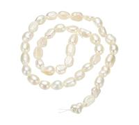 sourcing map Freshwater Pearl Beads, 6-7mm Irregular Shape Straight Hole Gemstone Beads 0.8mm Hole Pearl String for DIY Necklace Bracelet Chain Earring Jewelry Making, White