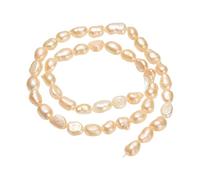 sourcing map Freshwater Pearl Beads, 7-8mm Irregular Shape Straight Hole Gemstone Beads 0.8mm Hole Pearl String for DIY Necklace Bracelet Chain Earring Jewelry Making, Pink