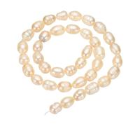 sourcing map Freshwater Pearl Beads, 7-8mm Rice Shape Gemstone Beads 0.8mm Hole Pearl String for DIY Necklace Bracelet Chain Earring Jewelry Making, Beige Pink