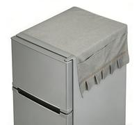 sourcing map Fridge Dust Cover (51''x21'', Gray) - Dustproof Refrigerator Top Covers Ruffle Edge Anti-Slip Washer Dryer Top Protector Mat with Storage Pocket for Freezer/Furniture/Home/Kitchen