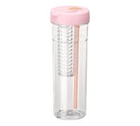 sourcing map Fruit Infuser Water Bottle 850ml / 29 oz Plastic LeakProof Shatter Proof Water Bottle with Foldable Straw for Gym Camping Travel Cold Drinks, Pink