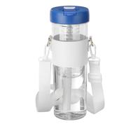sourcing map Fruit Infuser Water Bottle 850ml / 29oz Plastic LeakProof Shatter Proof Water Bottle with Foldable Straw and Carry Handle for Gym Camping Travel Cold Drinks, Blue