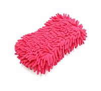 sourcing map Fuchsia Microfiber Chenille Car Wash Sponge Care Washing Brush Pad