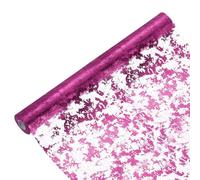 sourcing map Fuchsia Table Runner Roll 20" x 15 Feet Sequin Foil Metallic Mesh Table Runner Decor Table Decorations for Wedding, Birthday Party, Christmas, New Year