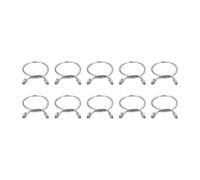 sourcing map Fuel Line Hose Clips, 10pcs 25mm ID Fit 26.5-27mm OD Hose 304 Stainless Steel Water Pipe Air Tubing Spring Hose Clamps for Motorcycle Scooter