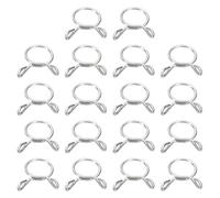 sourcing map Fuel Line Hose Clips, 18Pcs 10.5mm ID 12mm Max. ID 304 Stainless Steel Water Pipe Air Tubing Spring Hose Clamps for Motorcycle Scooter ATV, Silver