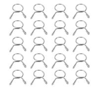 sourcing map Fuel Line Hose Clips 20Pcs 10.5mm ID 11.9mm Clamp Dia. 304 Stainless Steel Tubing Spring Clips Clamps Assortment for Air Hose Tube Water Pipe Motorcycle Scooter ATV, Silver