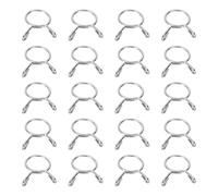sourcing map Fuel Line Hose Clips 20Pcs 19mm ID 21.3mm Clamp Dia. 304 Stainless Steel Tubing Spring Clips Clamps Assortment for Air Hose Tube Water Pipe Motorcycle Scooter ATV, Silver