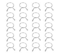 sourcing map Fuel Line Hose Clips 20Pcs 22mm ID 25.1mm Clamp Dia. 304 Stainless Steel Tubing Spring Clips Clamps Assortment for Air Hose Tube Water Pipe Motorcycle Scooter ATV, Silver