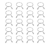 sourcing map Fuel Line Hose Clips 20Pcs 25mm ID 27.8mm Clamp Dia. 304 Stainless Steel Tubing Spring Clips Clamps Assortment for Air Hose Tube Water Pipe Motorcycle Scooter ATV, Silver