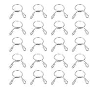sourcing map Fuel Line Hose Clips 20Pcs 9mm ID 10.4mm Clamp Dia. 304 Stainless Steel Tubing Spring Clips Clamps Assortment for Air Hose Tube Water Pipe Motorcycle Scooter ATV, Silver