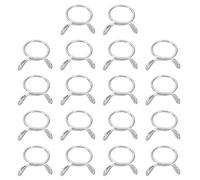 sourcing map Fuel Line Hose Clips, 30Pcs 12mm ID 13.7mm Max. ID 304 Stainless Steel Water Pipe Air Tubing Spring Hose Clamps for Motorcycle Scooter ATV, Silver