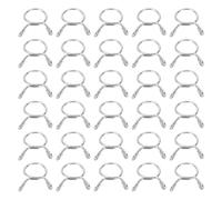 sourcing map Fuel Line Hose Clips 30Pcs 14mm ID 15.7mm Clamp Dia. 304 Stainless Steel Tubing Spring Clips Clamps Assortment for Air Hose Tube Water Pipe Motorcycle Scooter ATV, Silver