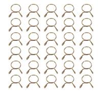 sourcing map Fuel Line Hose Clips 30Pcs 15mm ID 17.5mm OD 65Mn Fuel Line Hose Tubing Spring Clips Clamps Assortment for Air Tube Water Pipe Motorcycle Scooter ATV, Gold