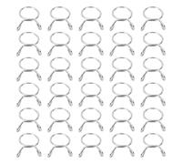 sourcing map Fuel Line Hose Clips 30Pcs 16mm ID 18.7mm Clamp Dia. 304 Stainless Steel Tubing Spring Clips Clamps Assortment for Air Hose Tube Water Pipe Motorcycle Scooter ATV, Silver