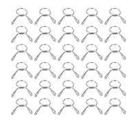 sourcing map Fuel Line Hose Clips 30Pcs 7.5mm ID 8.8mm Clamp Dia. 304 Stainless Steel Tubing Spring Clips Clamps Assortment for Air Hose Tube Water Pipe Motorcycle Scooter ATV, Silver