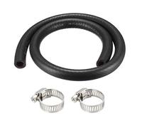 sourcing map Fuel Line Hose Rubber 12mm I.D. 0.9M/3Ft Diesel Petrol Hose Engine Pipe Tubing with 2 Clamps
