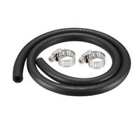 sourcing map Fuel Line Hose Rubber 8mm I.D. 0.9M/3Ft Diesel Petrol Hose Engine Pipe Tubing with 2 Clamps