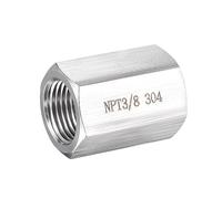 sourcing map Full Hex Coupling 3/8NPT Female x 3/8NPT Female Coupler Fitting for Water Oil Air Pressure Gauge Temp Sensor