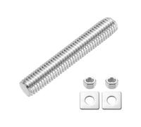 sourcing map Fully Threaded Rod, M12 x 70mm 304 Stainless Steel Fully Threaded Studs with Nuts and Washers for Clamps, Hangers and U-Bolts, Silver