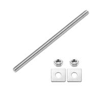 sourcing map Fully Threaded Rod, M14 x 200mm 304 Stainless Steel Fully Threaded Studs with Nuts and Washers for Clamps, Hangers and U-Bolts, Silver