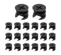 sourcing map Furniture Cam Lock Fasteners 15 x 12mm, 20Pcs Cam Lock Nut Connectors Fittings, Joint Connector Locking Nuts for Cabinet, Drawer, Wardrobe, Panel Connecting, Black