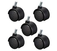 sourcing map Furniture Casters 1.6 Inch Nylon M8 x 15mm Threaded Stem Swivel Caster Wheels, 33lb Capacity Each Wheel, 5 Pcs
