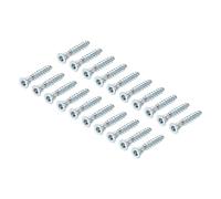sourcing map Furniture Confirmat Screw, 100pcs 6.3x40mm Hex Socket Wood Screws Zinc Plated Countersunk Self-Tapping Furniture Connecting Screw