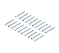 sourcing map Furniture Confirmat Screw, 20pcs 6.3x50mm Hex Socket Wood Screws Zinc Plated Countersunk Self-Tapping Furniture Connecting Screw