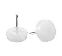 sourcing map Furniture Feet Nail Plastic Glide Nails Chair Table Leg Protector 16mm Dia White 80pcs