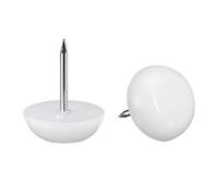 sourcing map Furniture Feet Nail Plastic Glide Nails Chair Table Leg Protector Pads 15mm Dia White 90pcs