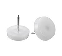 sourcing map Furniture Feet Nail Plastic Glide Nails Chair Table Leg Protector Pads 20mm Dia White 80pcs