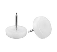 sourcing map Furniture Feet Nail Plastic Glide Nails Chair Table Leg Protector Pads 22mm Dia White 80pcs