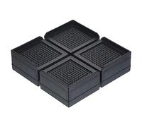 sourcing map Furniture Risers 1.5 Inch, 4Pcs Square Bed Risers Adjustable Couch Lifter Block for Extender for Bed Desk Sofa Table Lift Support Up to 1300Lbs, Black