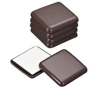 sourcing map Furniture Sliders, 16Pcs 2" - Plastic Self-adhesive Square Sliding Pads, Chair Glides for Carpeted Tile Vinyl Hardwood Floors (Brown)