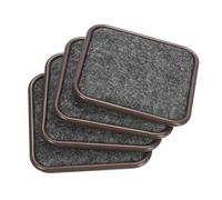 sourcing map Furniture Sliders, 4Pcs 2 1/2" - Felt Square Sliding Pads, Reusable Furniture Caster Cups for Carpeted Tile Vinyl Hardwood Floors Protector (Brown)