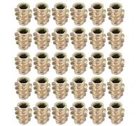 sourcing map Furniture Threaded Insert Nuts Zinc Alloy Hex-Flush M4 Internal Threads 10mm Length 30pcs