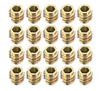 sourcing map Furniture Threaded Insert Nuts Zinc Alloy Hex-Flush M4 Internal Threads 8mm Length 20pcs