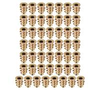 sourcing map Furniture Threaded Insert Nuts Zinc Alloy M4 Internal Threads 10mm Length 50pcs