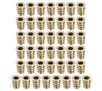 sourcing map Furniture Threaded Insert Nuts Zinc Alloy M6 Internal Threads 14mm Length 50pcs