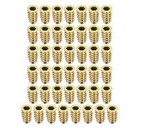 sourcing map Furniture Threaded Insert Nuts Zinc Alloy M6 Internal Threads 18mm Length 50pcs