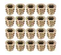 sourcing map Furniture Threaded Insert Nuts Zinc Alloy M8 Internal Threads 12mm Length 20pcs