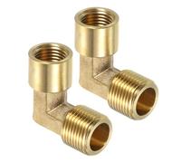 sourcing map G 3/8 Inch Male x G 1/4 Inch Female 90 Degree Elbow, Brass L Right Angle Pipe Fitting, Connector for Fluid, Gas, Fuel, Oil, 31x31mm