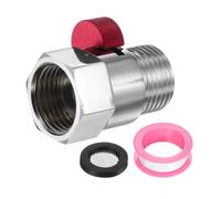 sourcing map G1/2" Female x Male Shower Shut Off Valve, Brass Water Flow Control Valve for Shower Head with Hose Flow Restrictor, Red