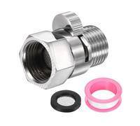 sourcing map G1/2" Female x Male Shower Shut Off Valve, Brass Water Flow Control Valve for Shower Head with Hose Flow Restrictor, Silver