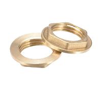 sourcing map G1/2 Lock Nut with Flange, Hex Brass Female Locknut for Plumbing 4pcs