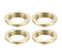 sourcing map G1/2 Pipe Fitting Hex Flange Lock Nut Locknut Female Threaded Fastening Thin Nut for Plumbing Fixed, Brass 4Pcs