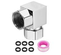 sourcing map G1/2" Shower Diverter Valve 2 Way, Stainless Steel Bidet Square Adapter Connector Hose Fitting Tee with PTFE Tape and Gasket for Bidet Angle Valve Hose Toilet Faucet, （40mm,Silver