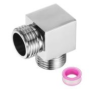 sourcing map G1/2" Shower Diverter Valve 2 Way, Stainless Steel Bidet Square Adapter Connector Hose Fitting Tee with PTFE Tape for Bidet Angle Valve Hose Toilet Faucet, （40mm,Silver